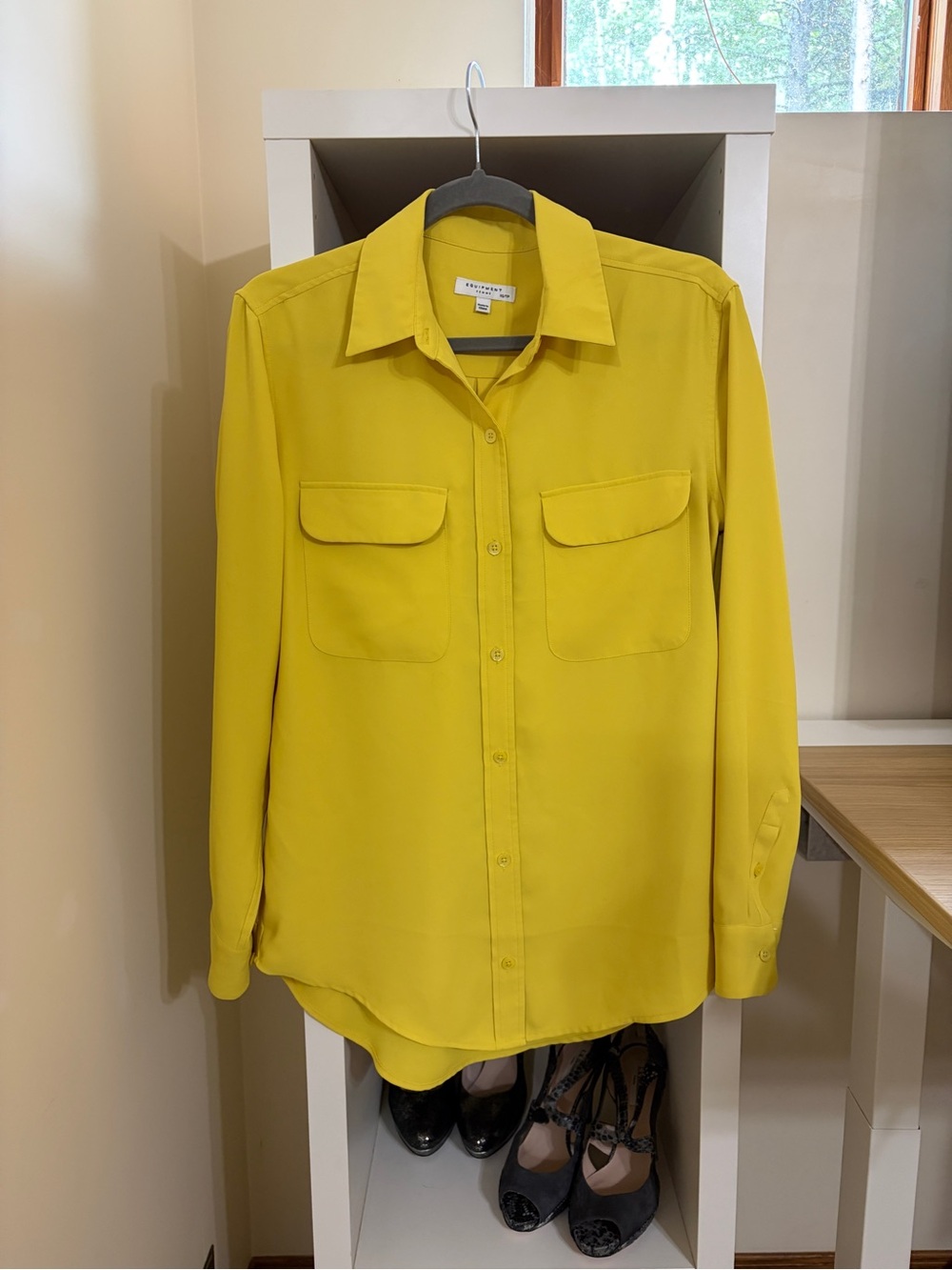 Equipment Bright Yellow Long-Sleeve Button-Down Shirt